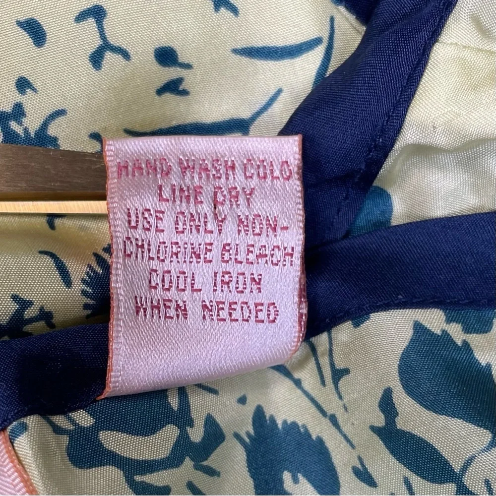 Anthropologie Eloise Silk Kimono Robe Size S/M Yellow and Blue Floral Like New - Picture 9 of 10